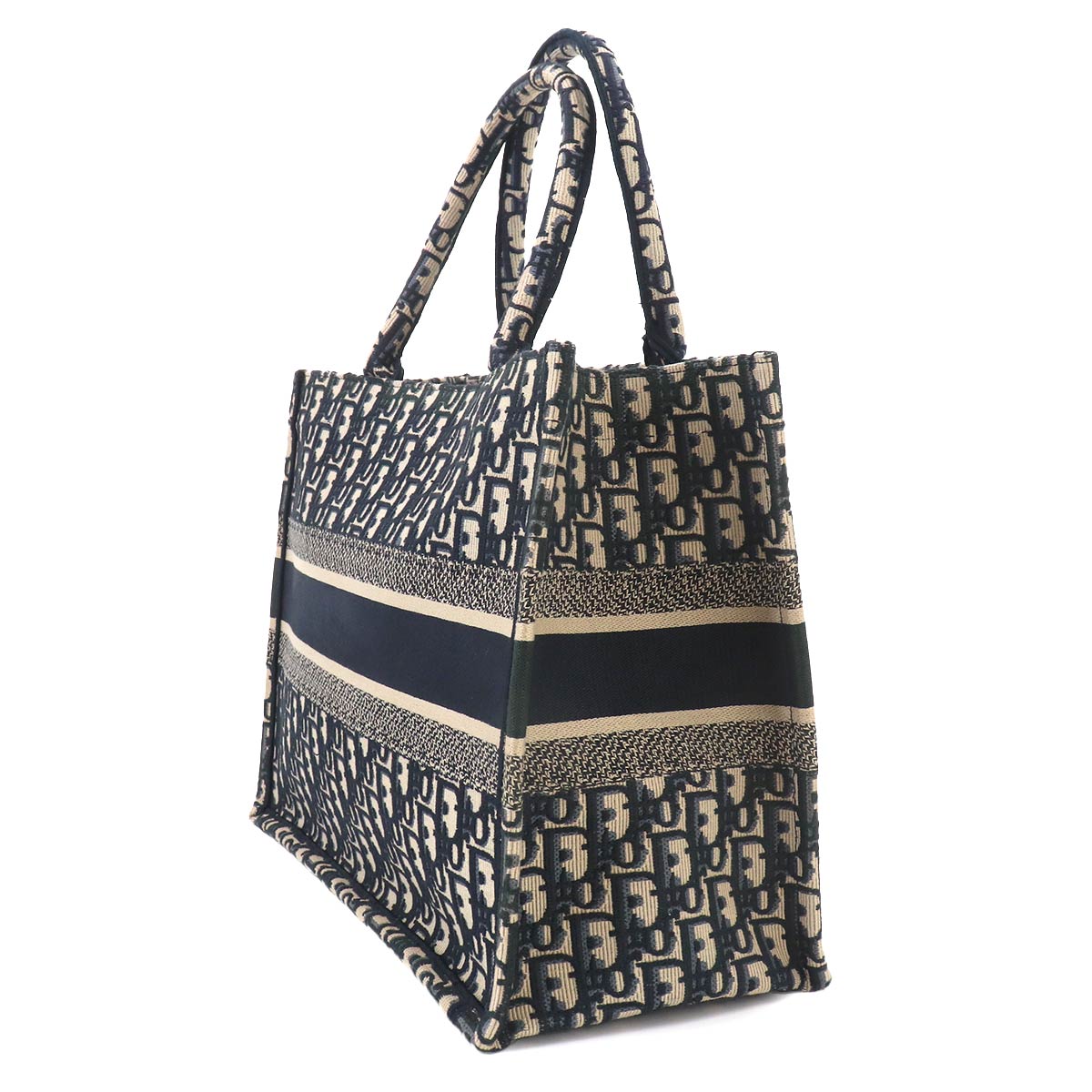 Oblique Book Tote Medium Bag Canvas Navy M1296ZRIW