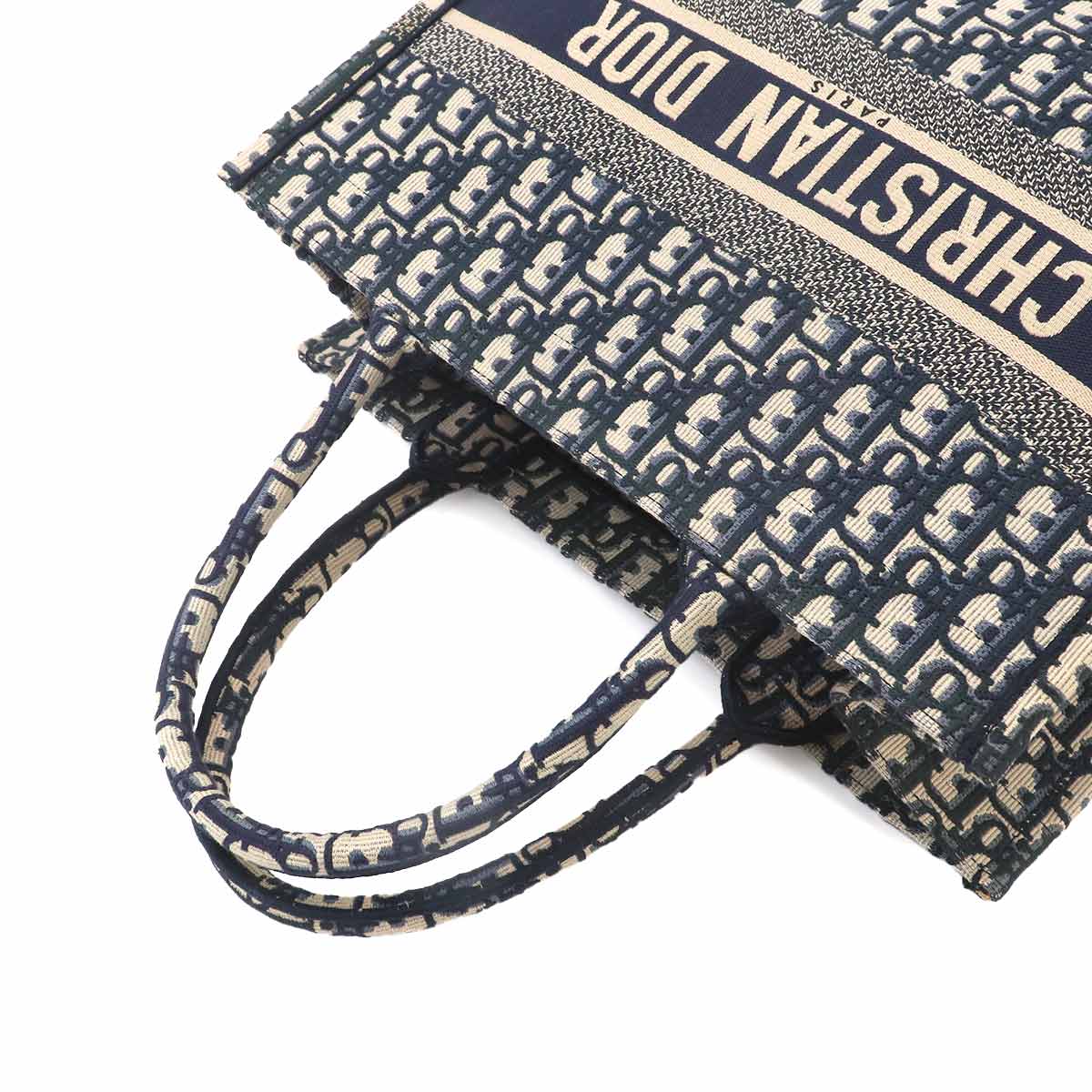Oblique Book Tote Medium Bag Canvas Navy M1296ZRIW