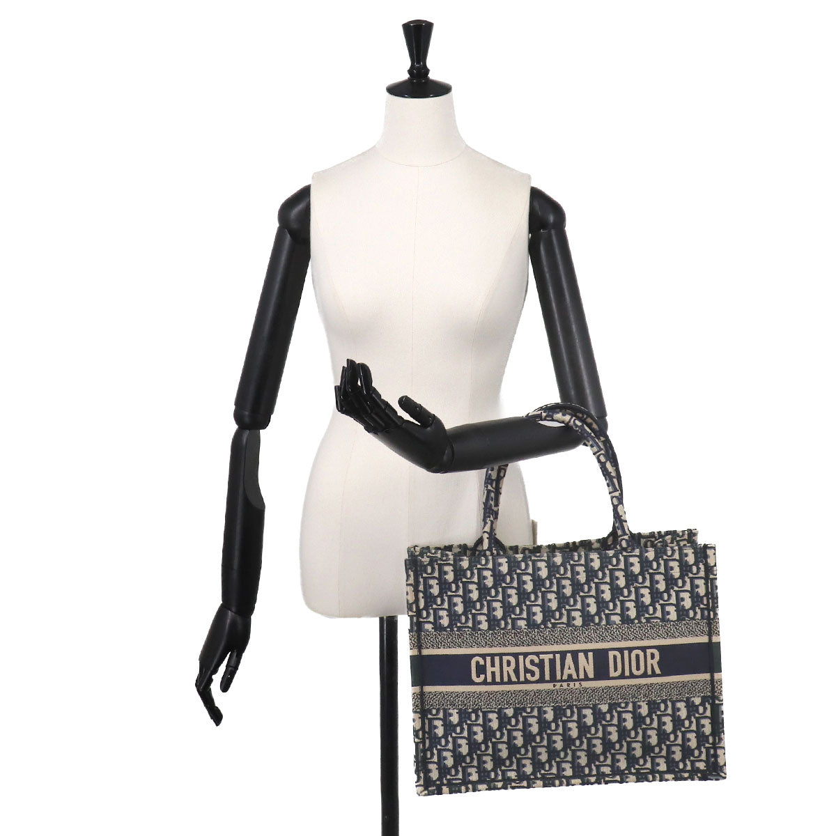 Oblique Book Tote Medium Bag Canvas Navy M1296ZRIW