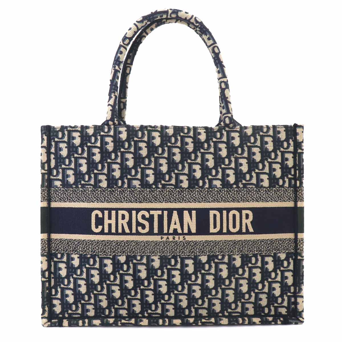 Oblique Book Tote Medium Bag Canvas Navy M1296ZRIW
