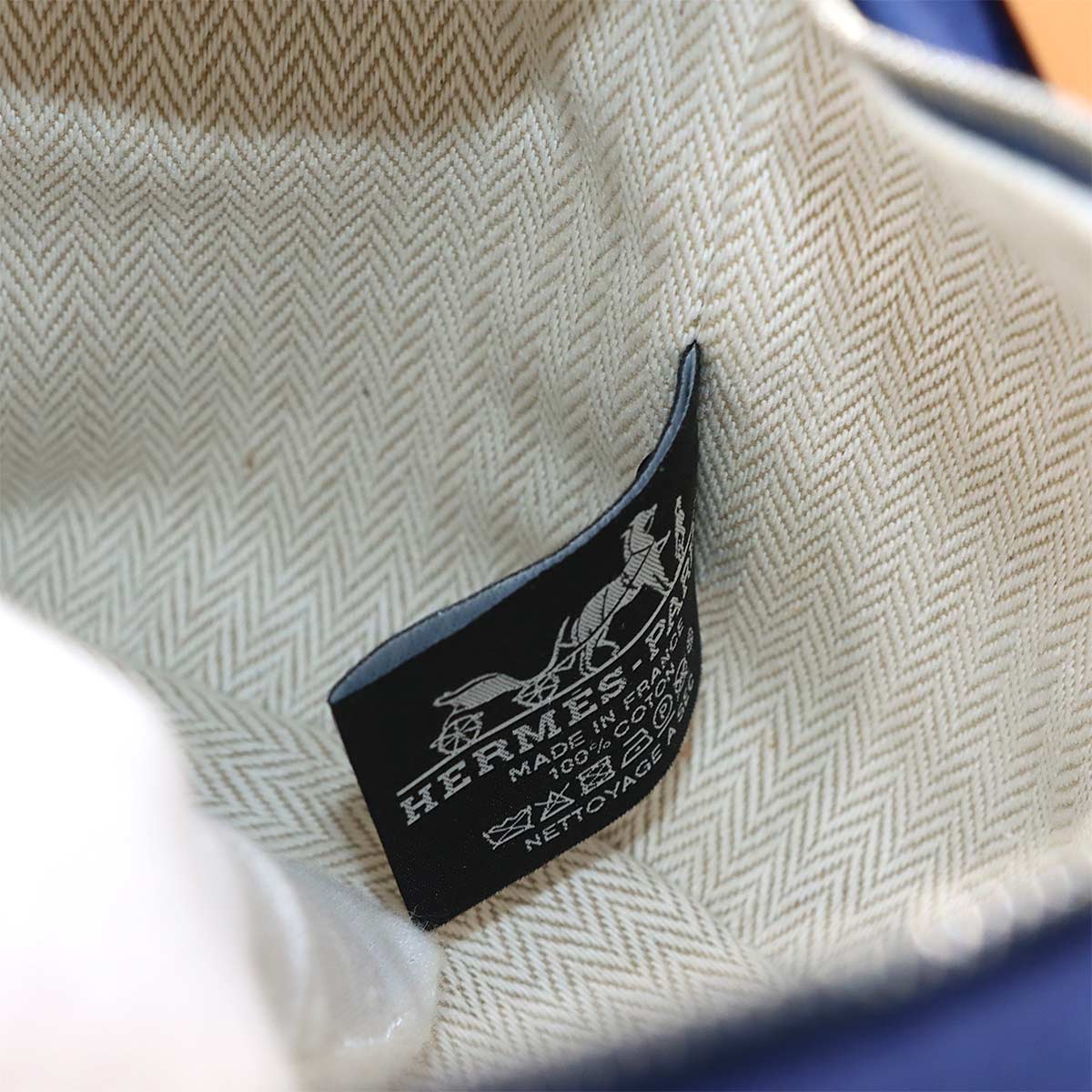 Bride a Brac PM Hand Bag Toile H Blue Marine Green Pouch