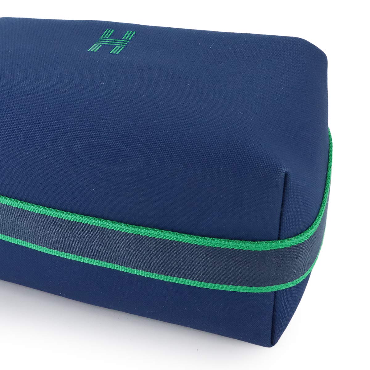 Bride a Brac GM Hand Bag Toile H Blue Marine Green Pouch
