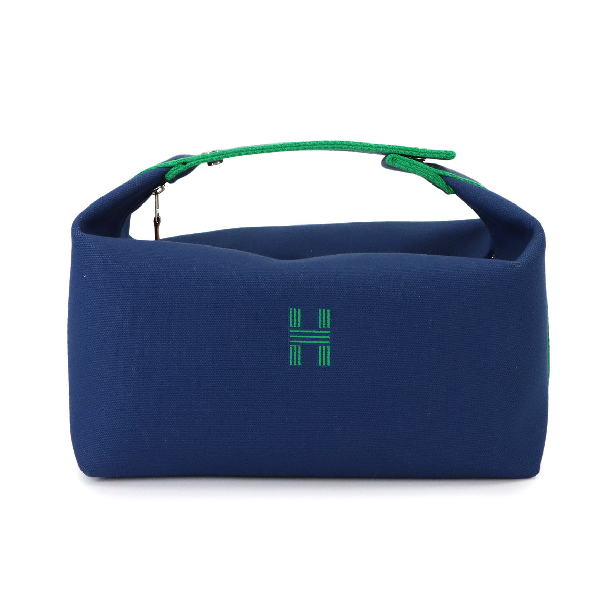 Bride a Brac GM Hand Bag Toile H Blue Marine Green Pouch