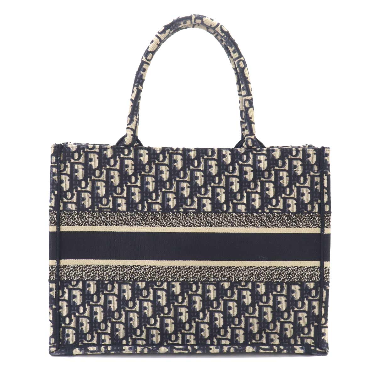 Oblique Book Tote Medium Bag Canvas Navy M1296ZRIW