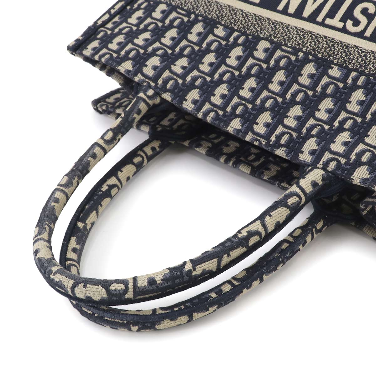 Oblique Book Tote Medium Bag Canvas Navy M1296ZRIW