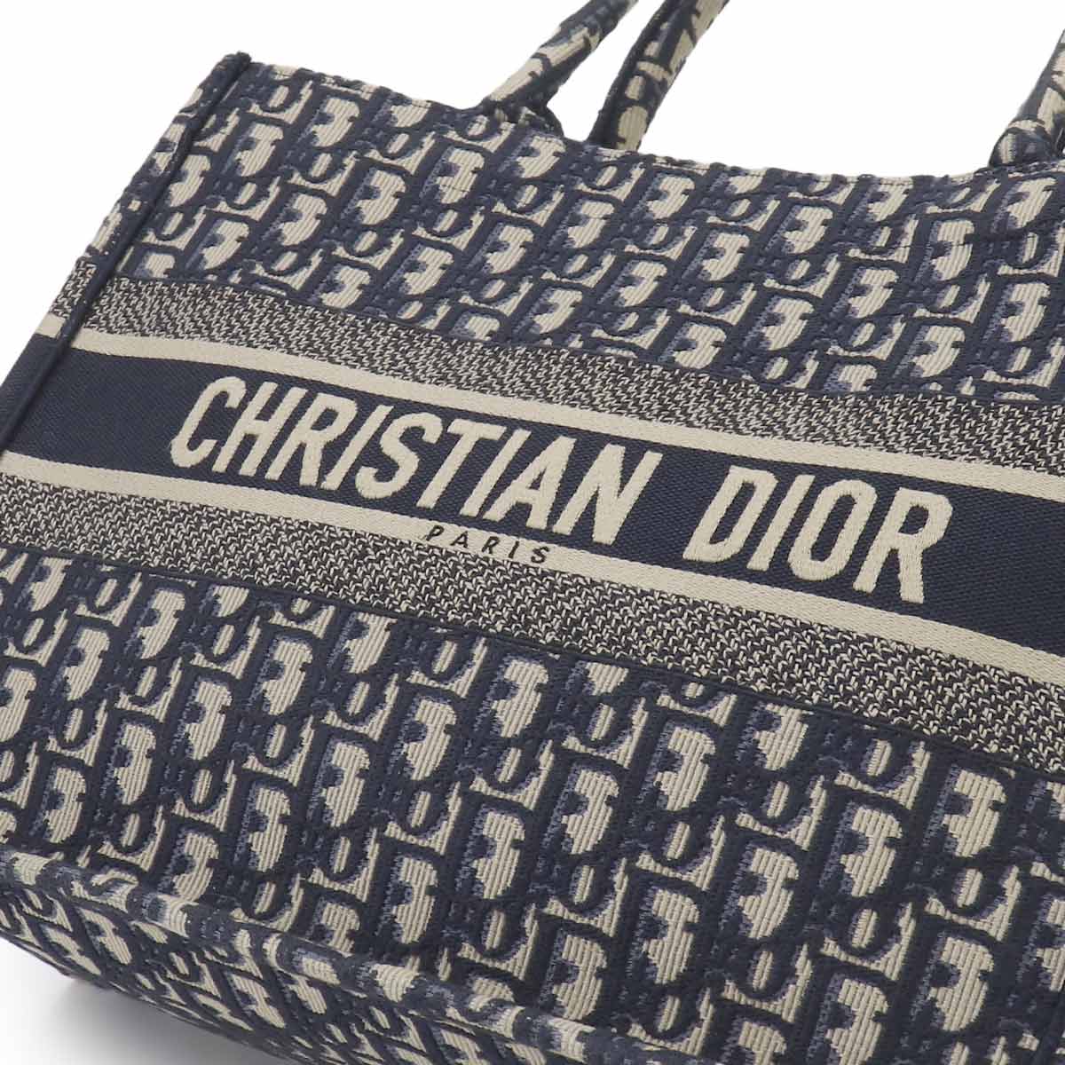 Oblique Book Tote Medium Bag Canvas Navy M1296ZRIW