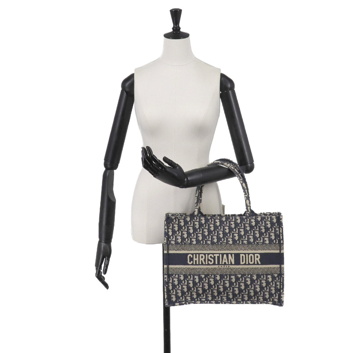 Oblique Book Tote Medium Bag Canvas Navy M1296ZRIW