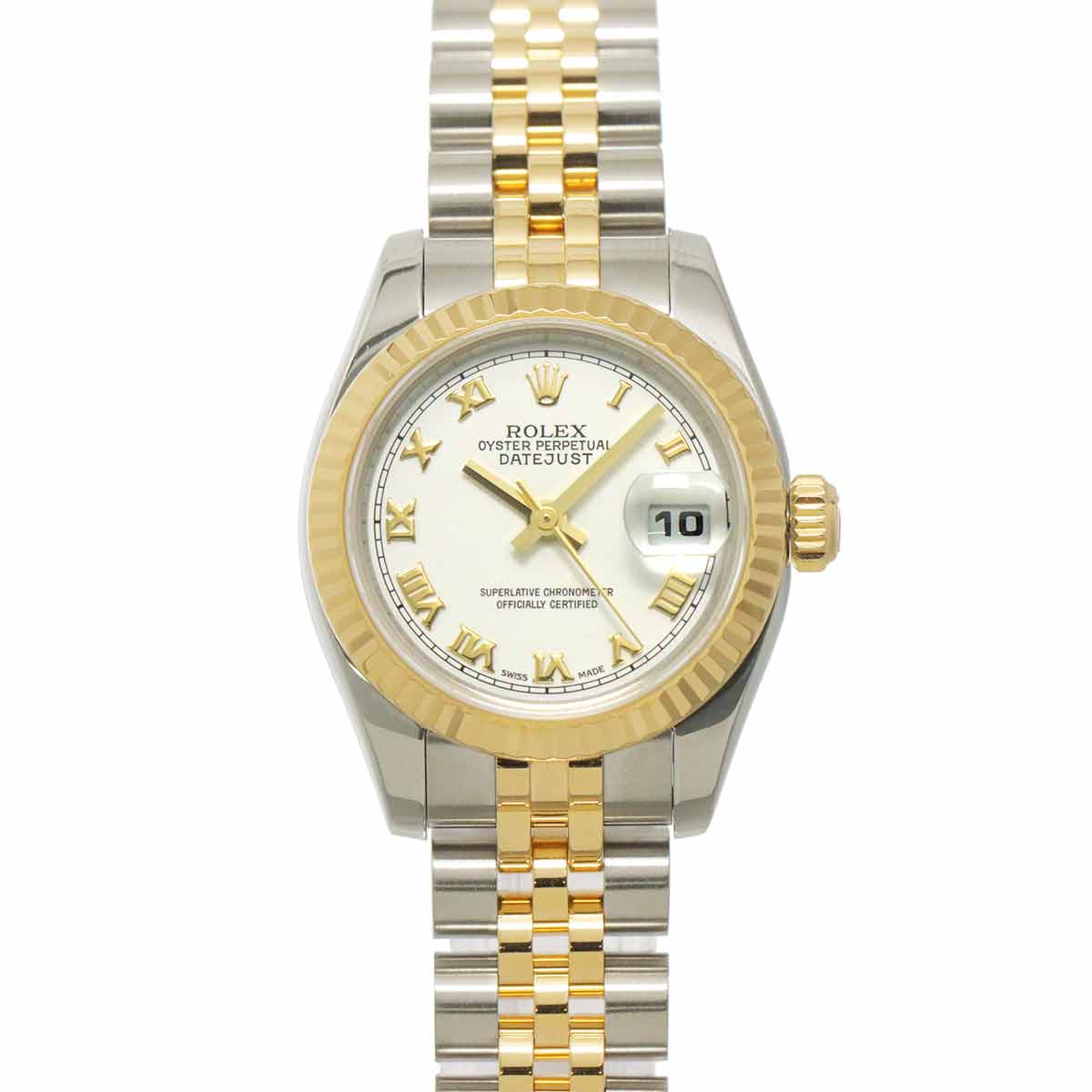 Datejust 179173 Serial D 750 YG White Dial Ladies Watch