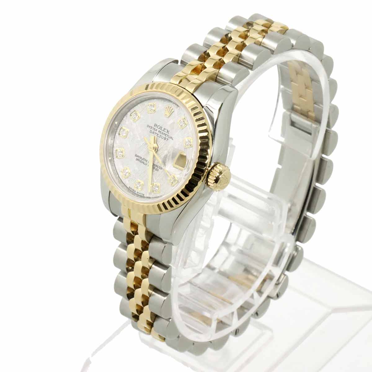 Datejust 179173G Meteorite 10P Diamond K18YG Ladies Watch