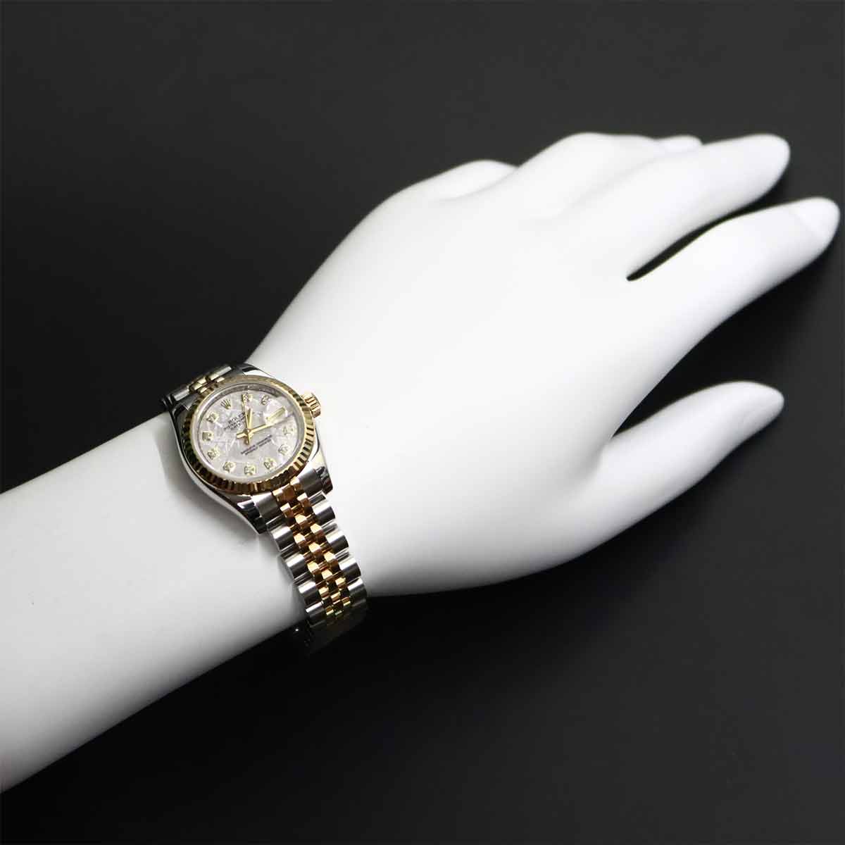 Datejust 179173G Meteorite 10P Diamond K18YG Ladies Watch