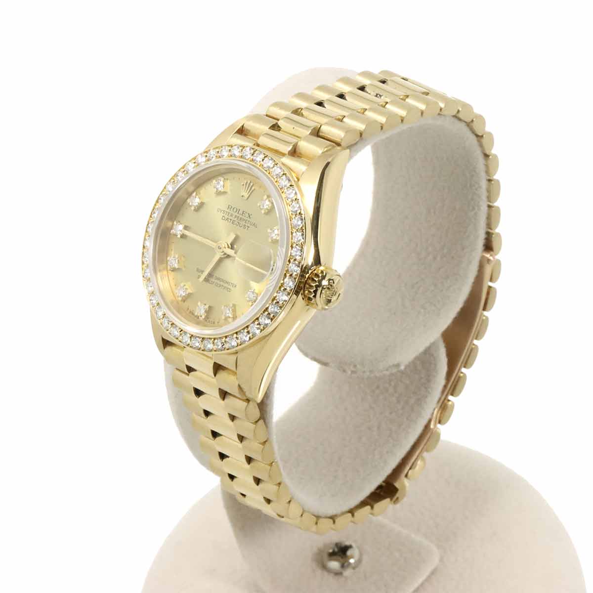 Datejust 69138G Serial 9 Diamond Bezel 750 YG Gold Dial Ladies
