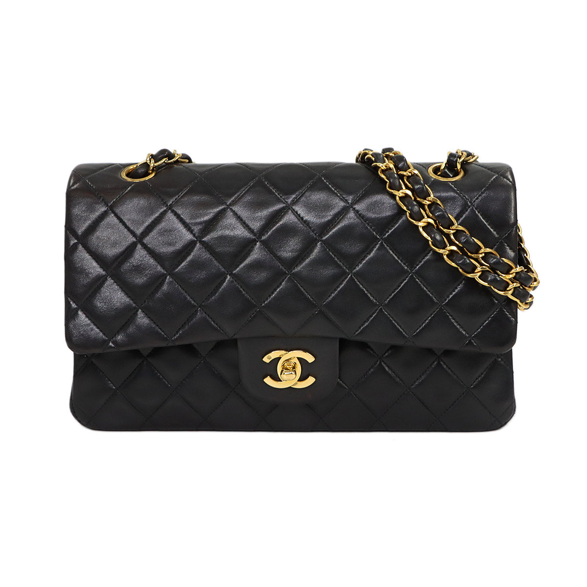 Matelasse 25 Chain Shoulder Bag Leather Black A01112 11.12