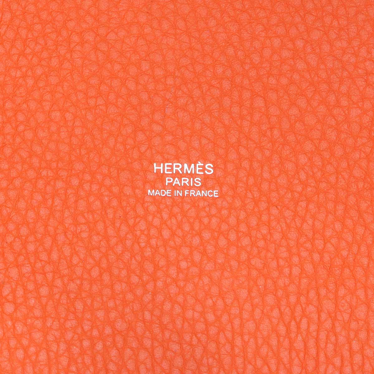 Picotin Lock MM Hand Bag Taurillon Clemence Feu Orange Purse