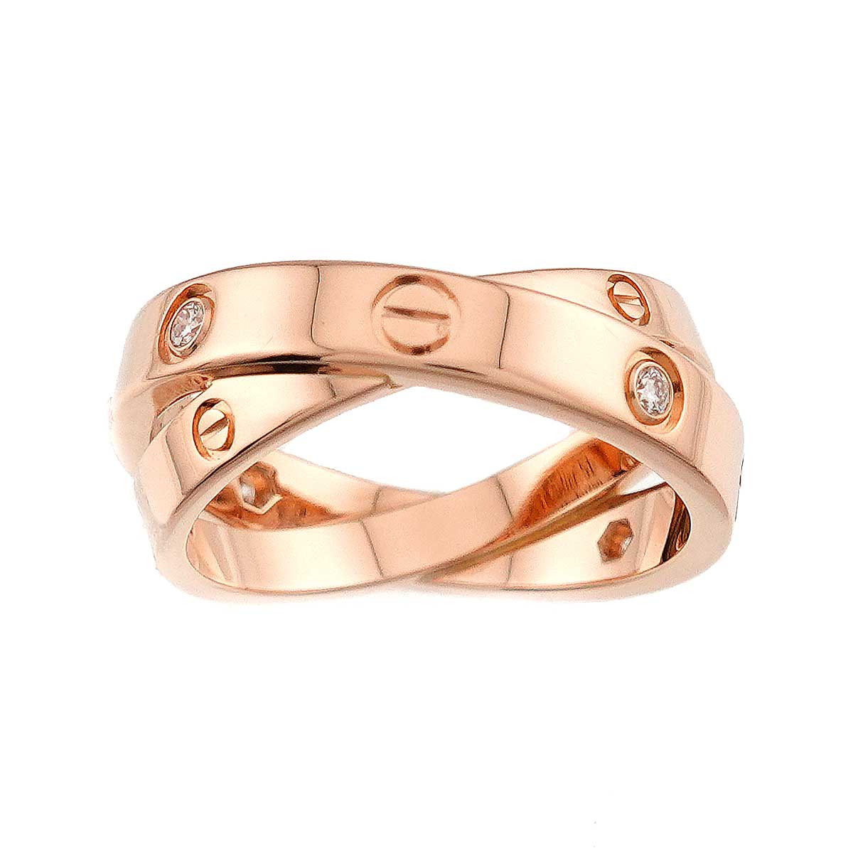 Be LOVE Diamond 6P Ring 18K PG 750 Size51 5.5-5.75(US)