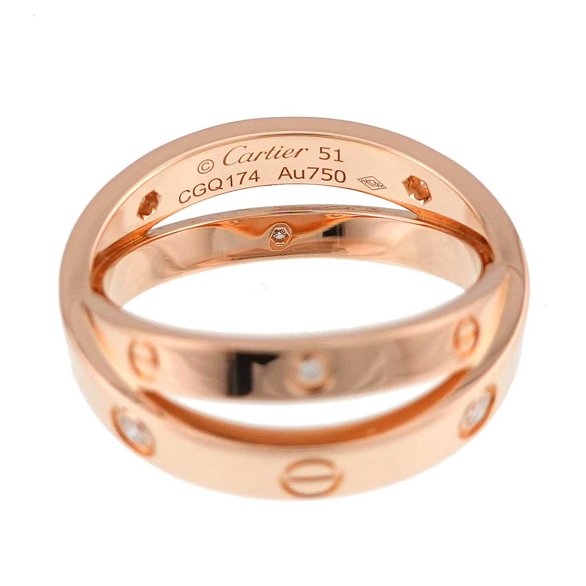 Be LOVE Diamond 6P Ring 18K PG 750 Size51 5.5-5.75(US)