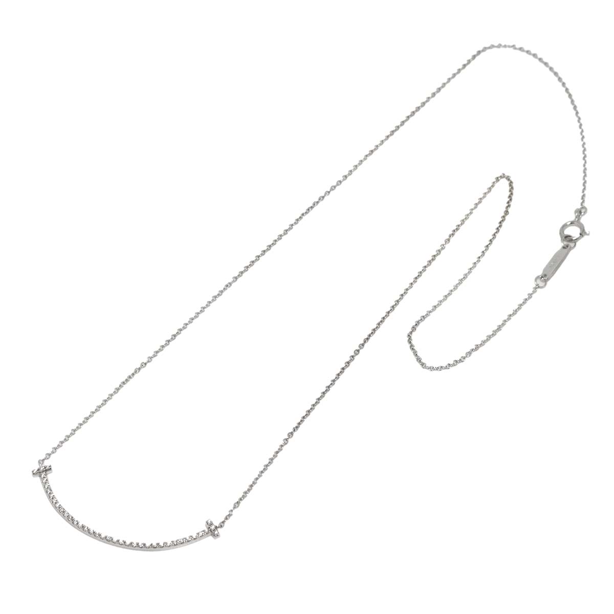 T Smile Diamond Necklace SM 18K White Gold 750