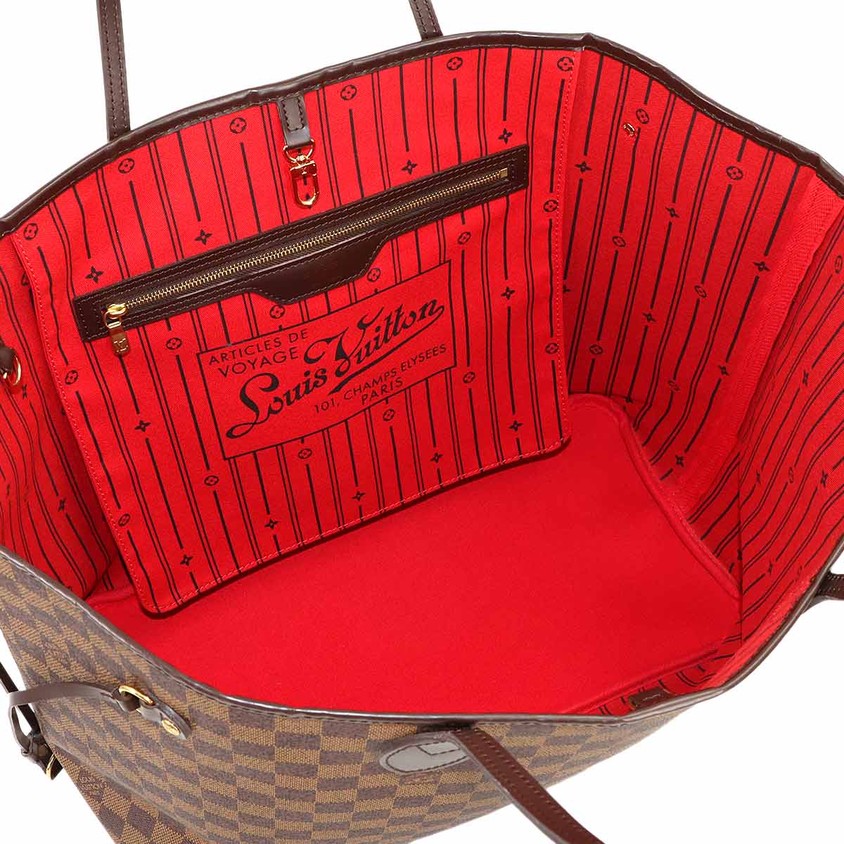 Damier Neverfull GM Tote Bag Ebene Cerise N51106 Purse