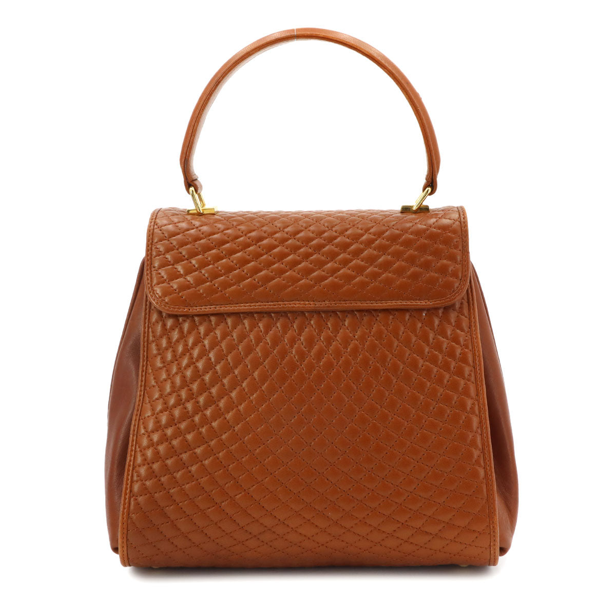 Quilting 2way Hand Shoulder Bag Leather Brown