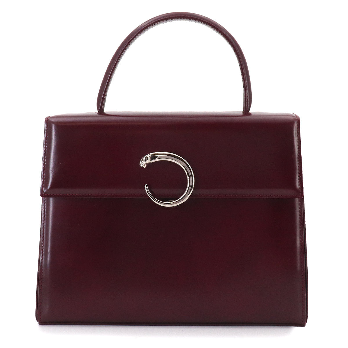 Panthere Hand Bag Leather Bordeaux Purse