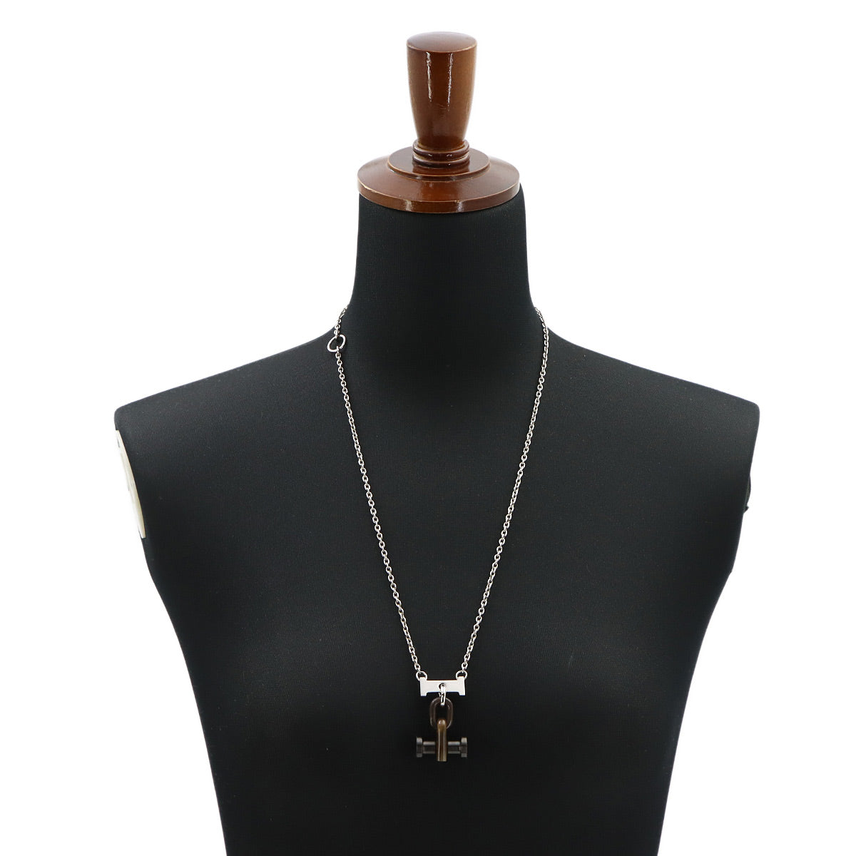 Mobile H Necklace Buffalo Horn Siver Brown Accessory