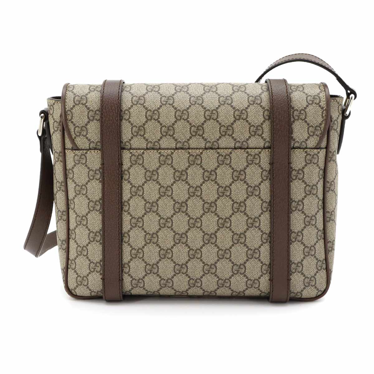 GG Supreme Messenger Shoulder Bag Leather Beige Brown 658542