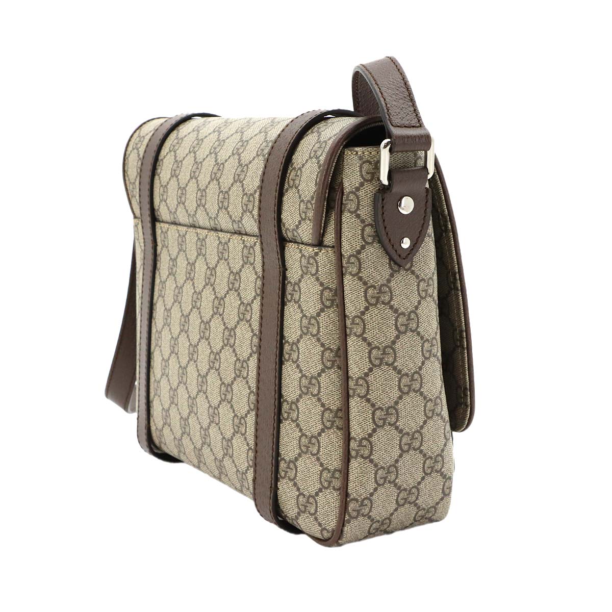 GG Supreme Messenger Shoulder Bag Leather Beige Brown 658542