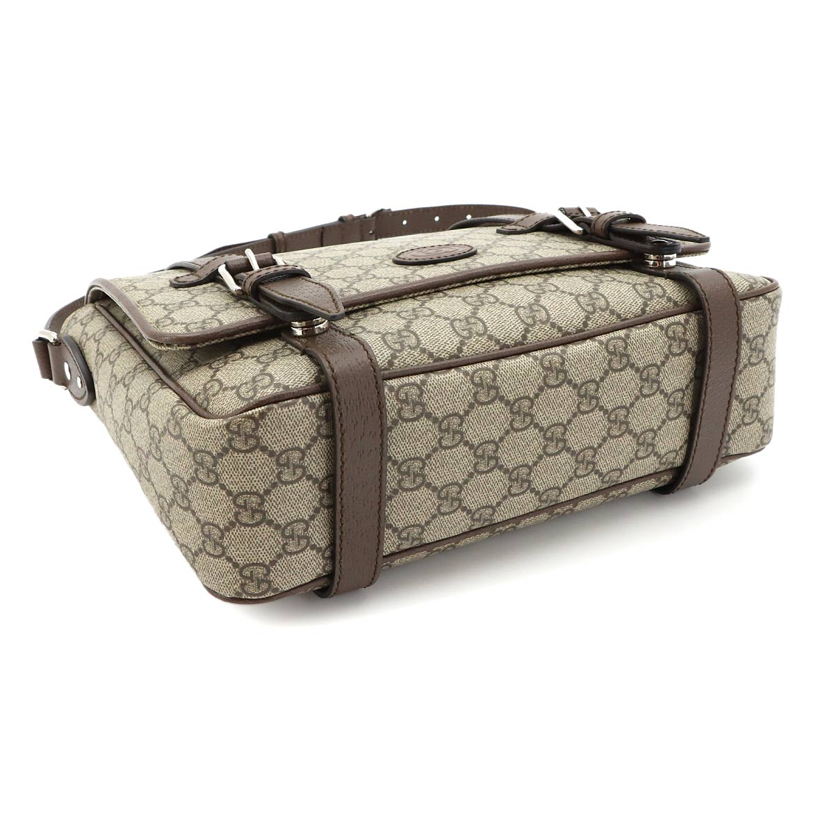 GG Supreme Messenger Shoulder Bag Leather Beige Brown 658542