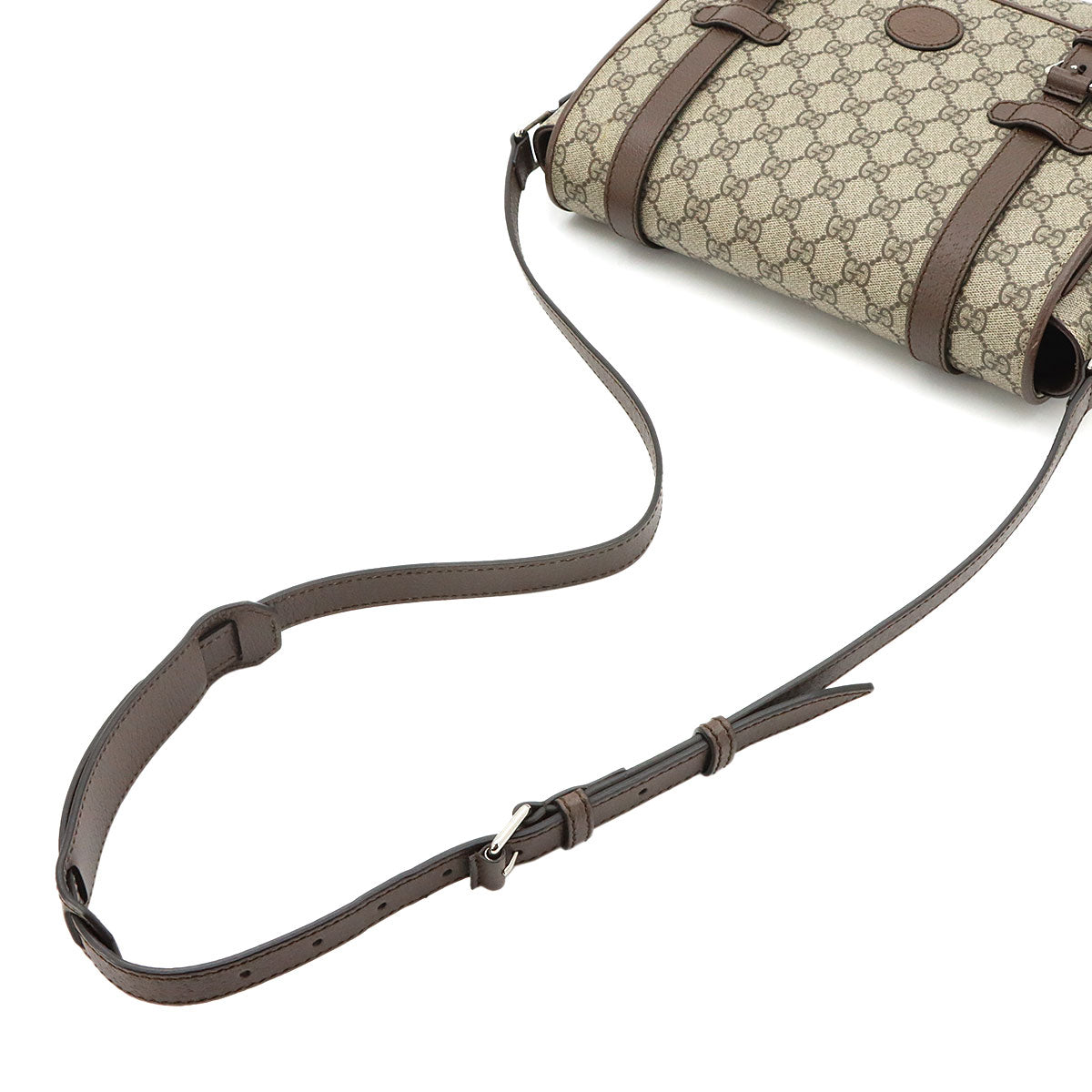 GG Supreme Messenger Shoulder Bag Leather Beige Brown 658542