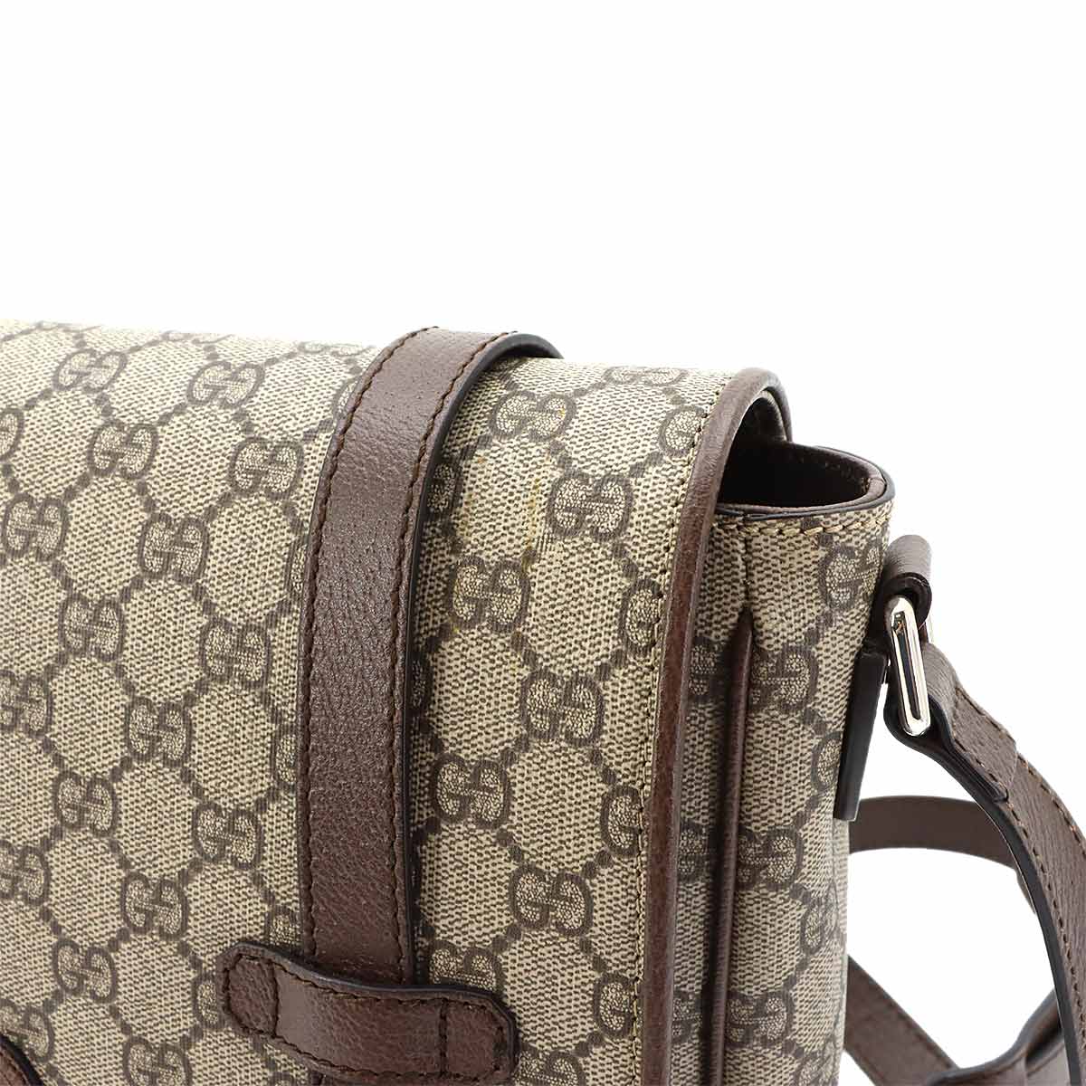 GG Supreme Messenger Shoulder Bag Leather Beige Brown 658542