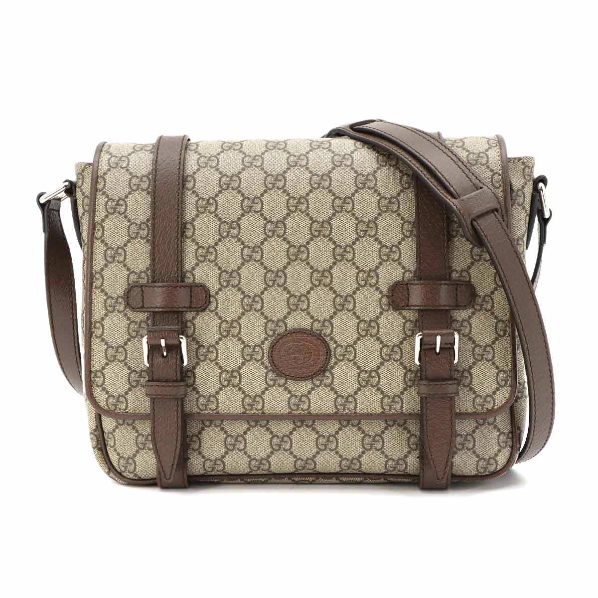GG Supreme Messenger Shoulder Bag Leather Beige Brown 658542