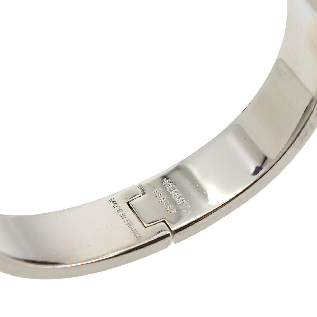 Clic H PM Bangle Silver Green Accessory