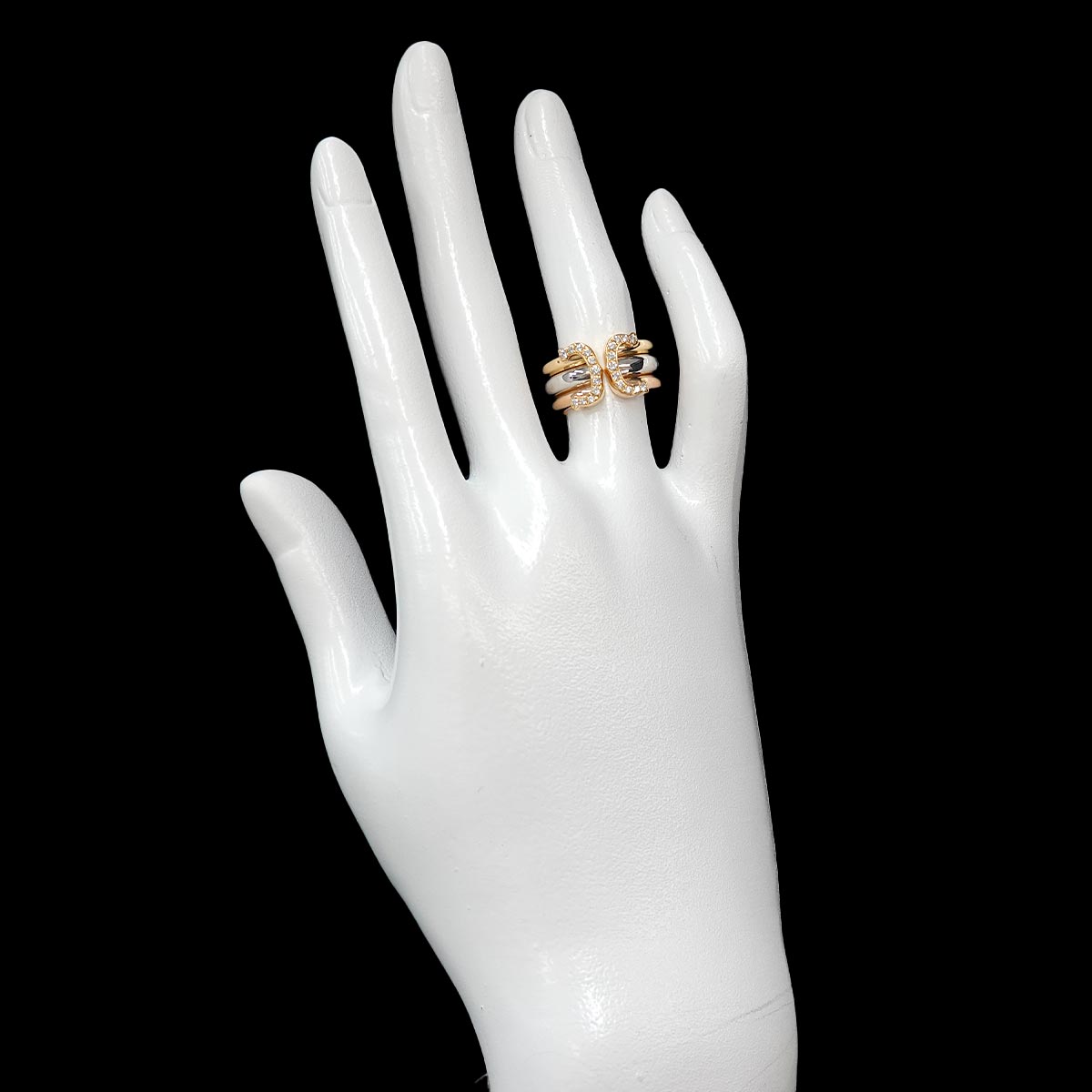 2C Diamond Ring 18K YG WG PG 750 Size47 4.5-4.75(US)