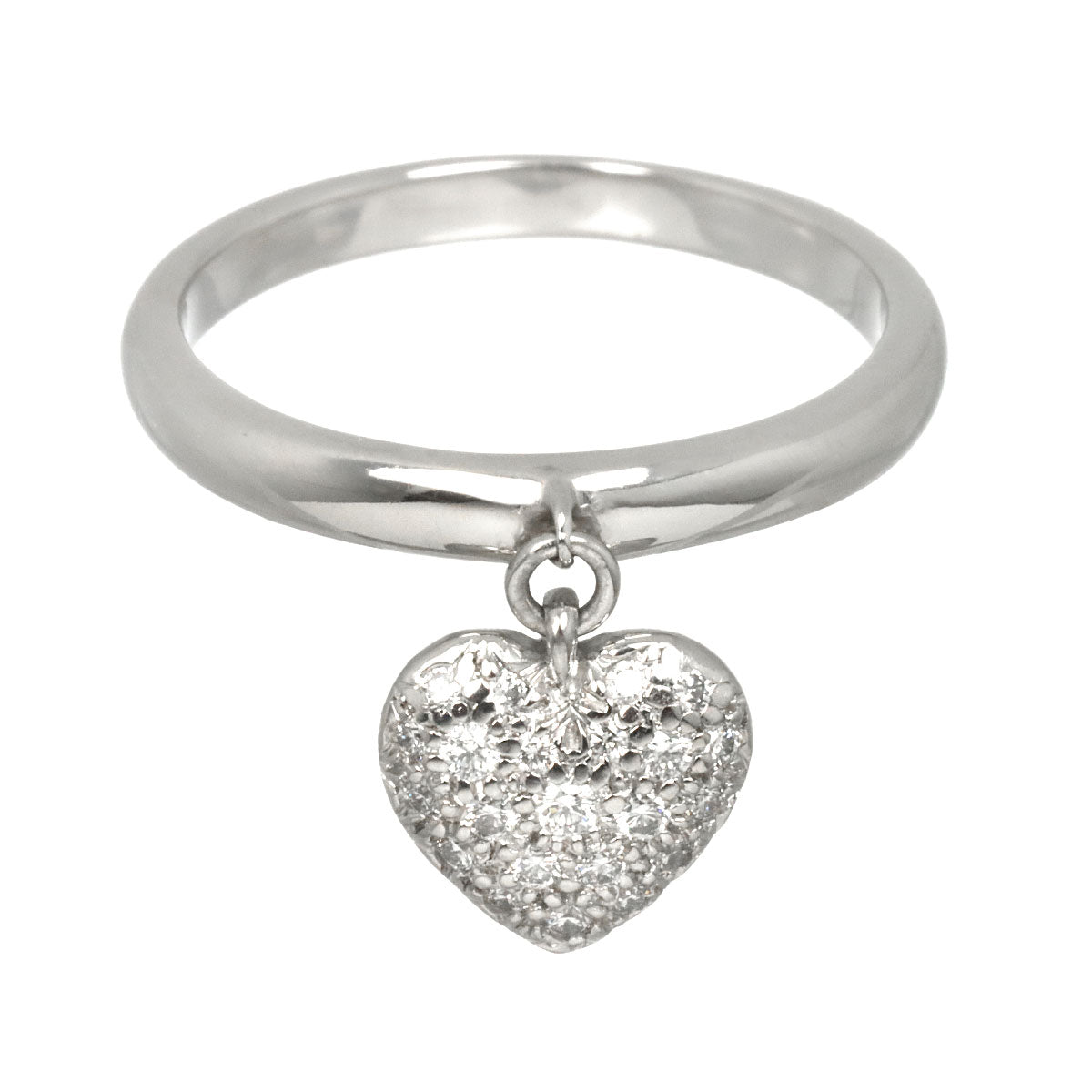 Sentimental Heart Diamond Ring Platinum Size7.25(US)