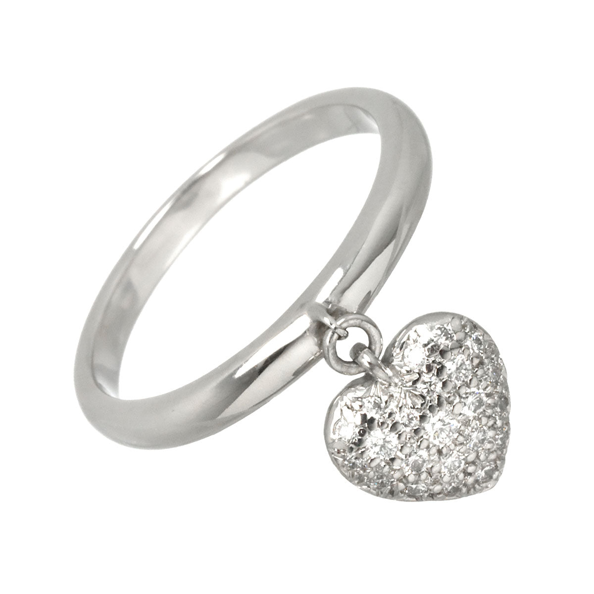 Sentimental Heart Diamond Ring Platinum Size7.25(US)