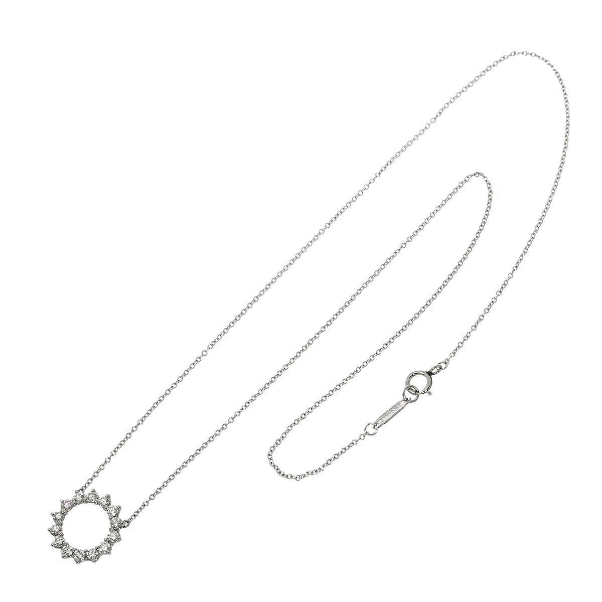 Open Circle SM Diamond Necklace Pt Platinum