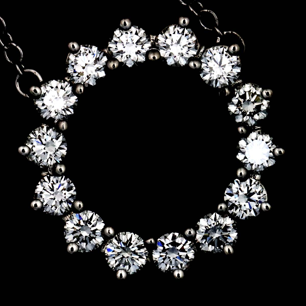 Open Circle SM Diamond Necklace Pt Platinum