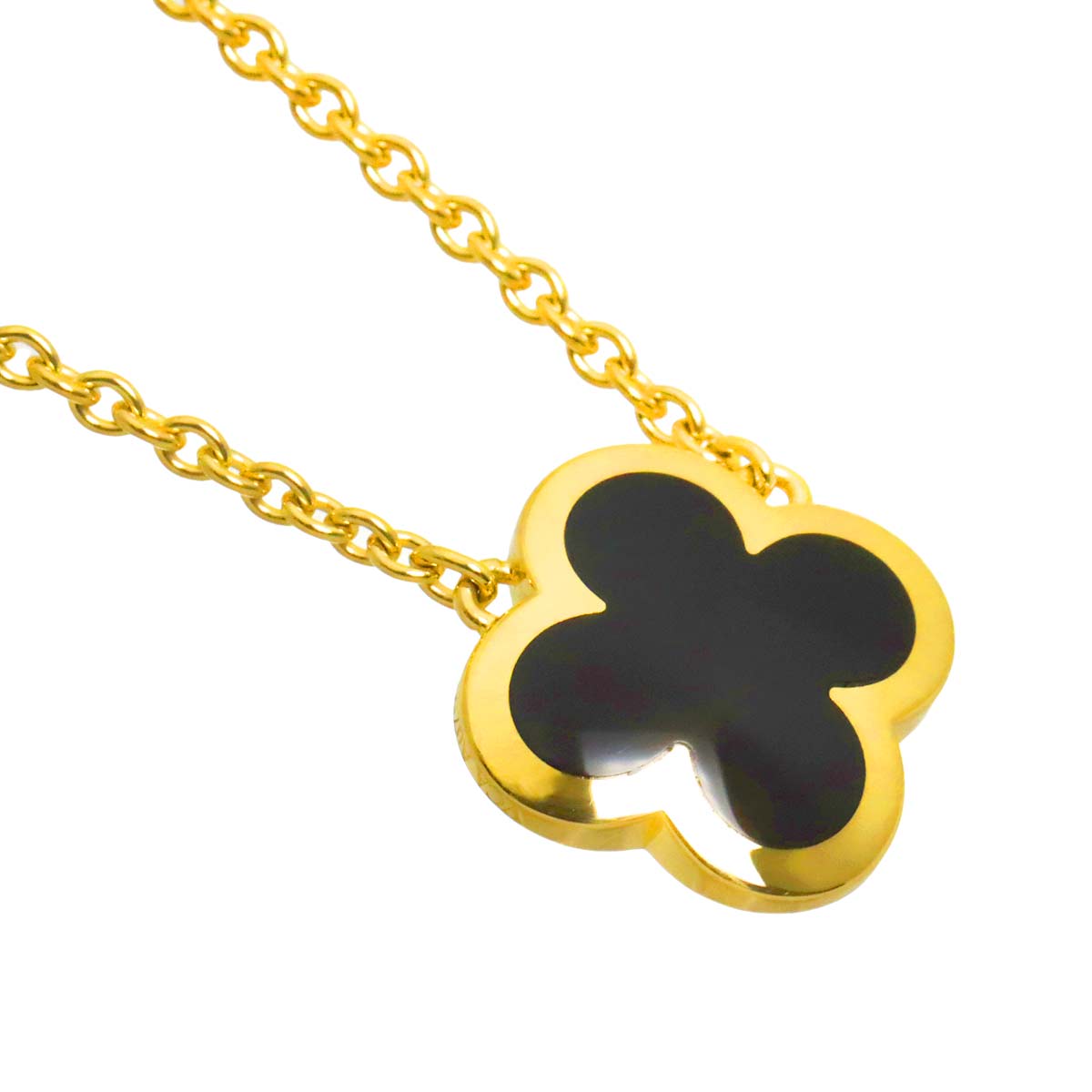 Pure Alhambra Onyx Necklace 18K YG 750