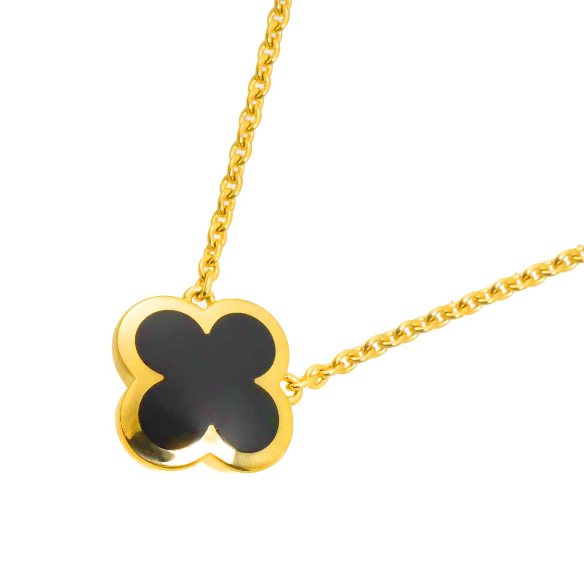 Pure Alhambra Onyx Necklace 18K YG 750