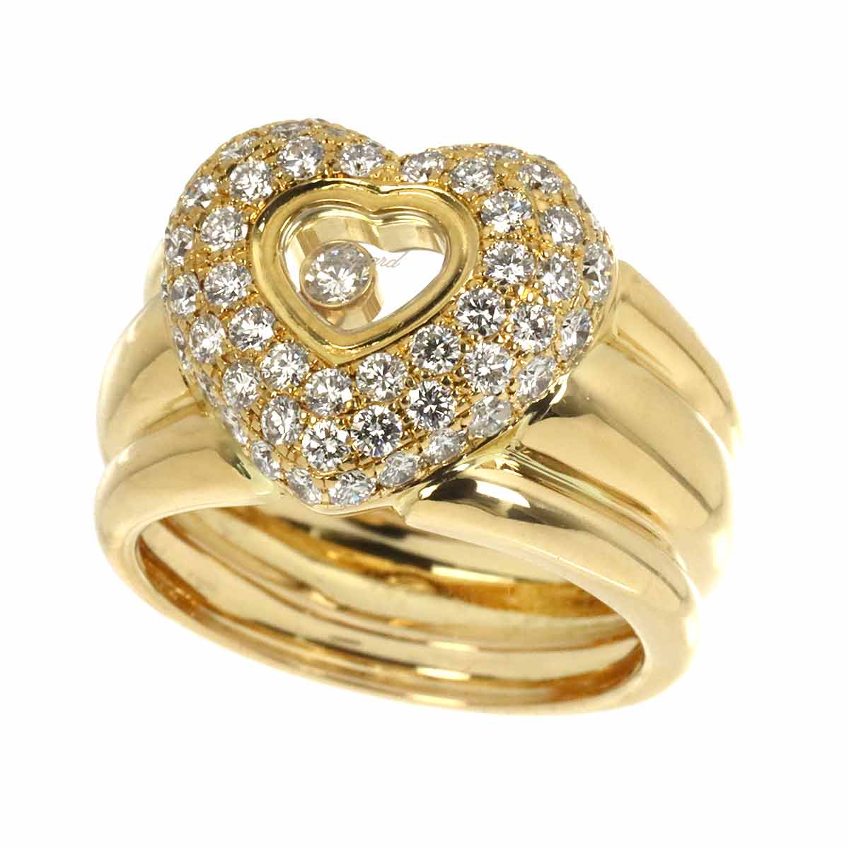 Happy Diamond Ring 18K YG 750 Size6.5-6.75(US)