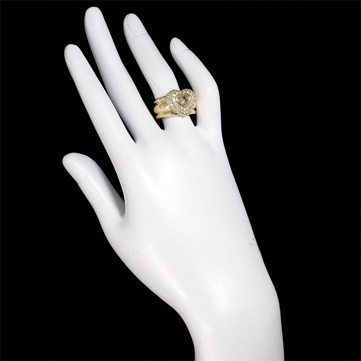 Happy Diamond Ring 18K YG 750 Size6.5-6.75(US)