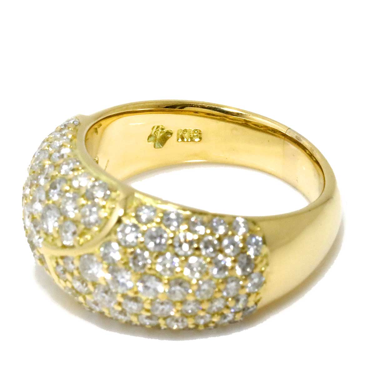 Diamond 1.50ct Ring 18K YG Yellow Gold 750 4-4.5(US)