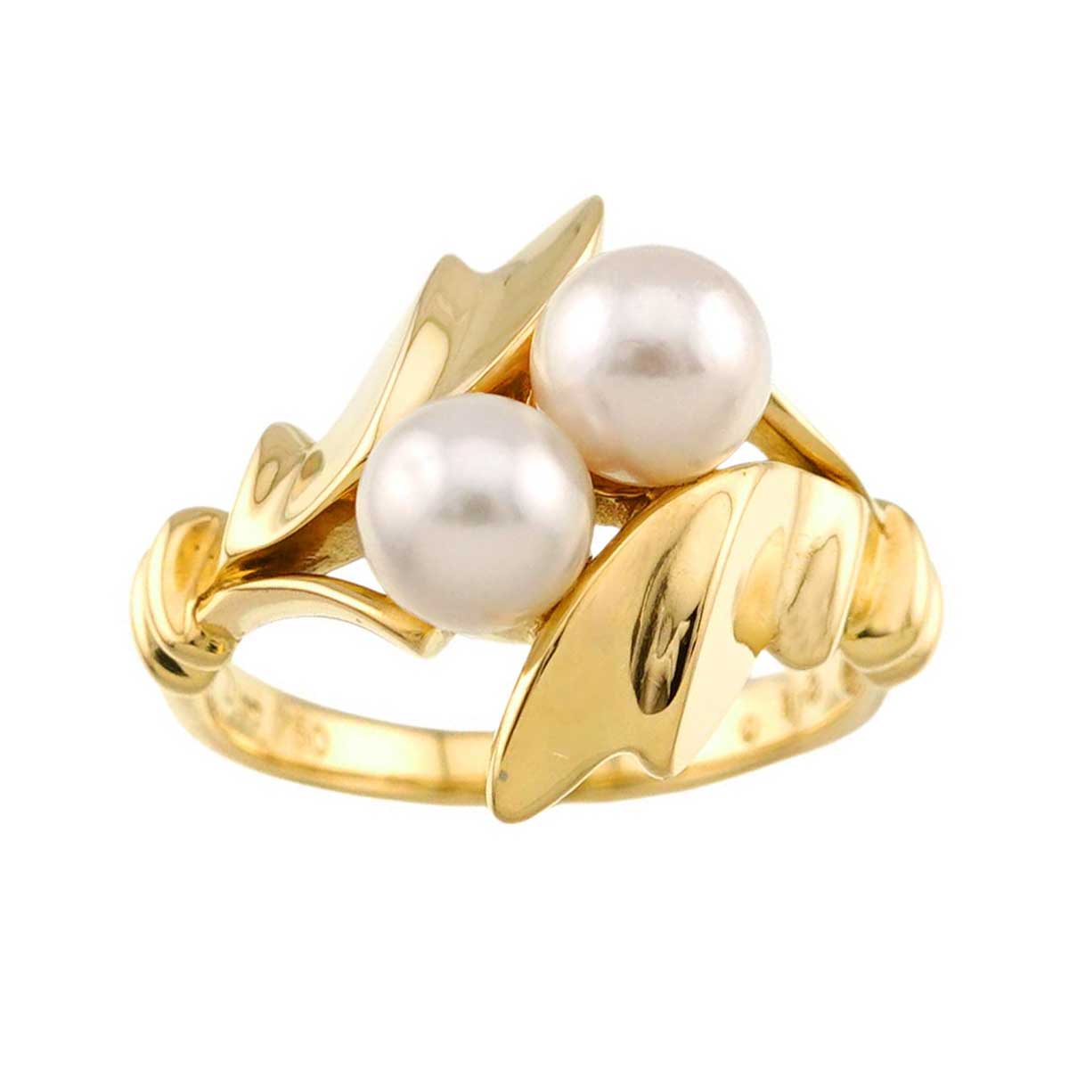 Akoya Pearl 5.5mm Ring 18K YG 750 5.5-5.75(US)