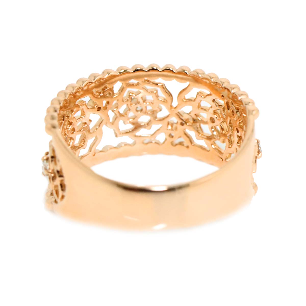 Diamond 0.20ct Ring 18K PG Pink Gold 750 Size6.75(US)