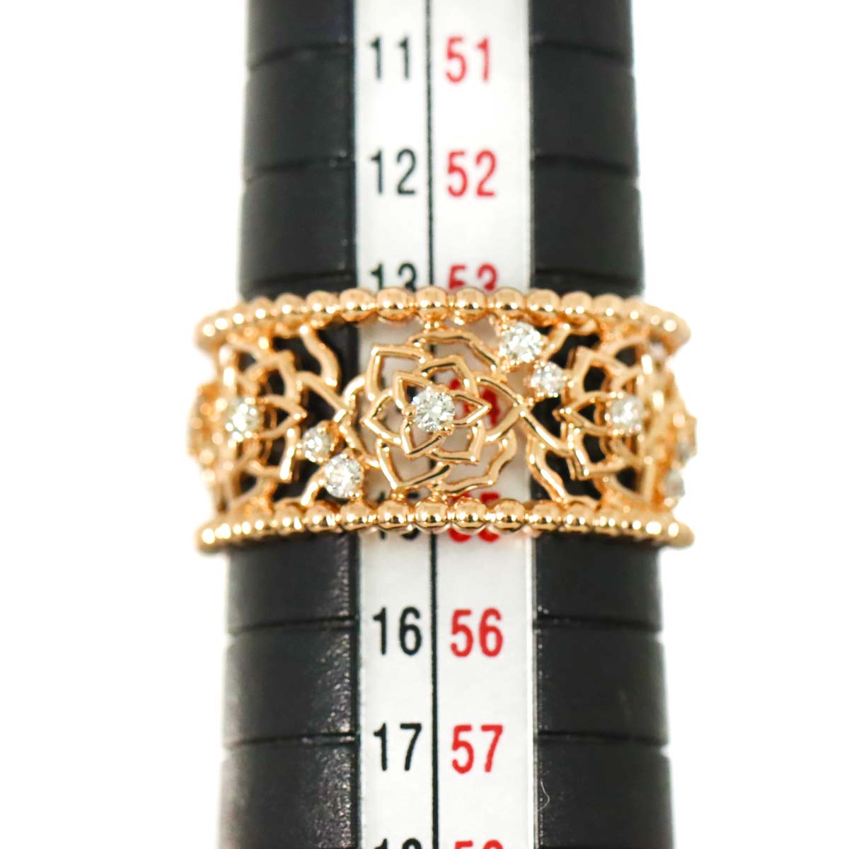 Diamond 0.20ct Ring 18K PG Pink Gold 750 Size6.75(US)