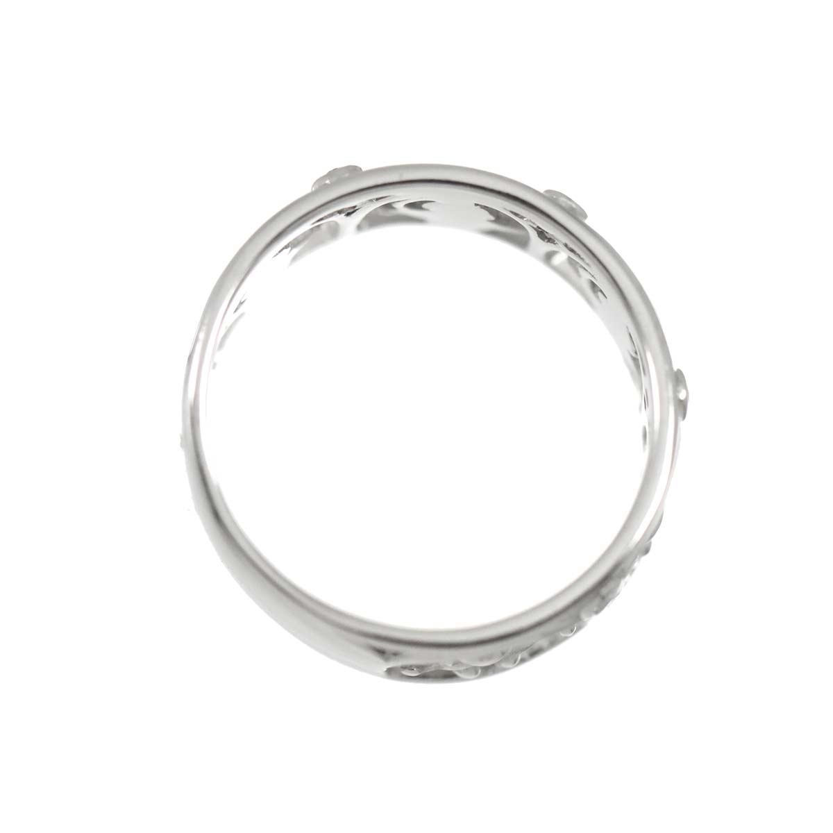 Sapphire 0.025ct Diamond 0.025ct Ring 18K WG 750 size6.75(US)