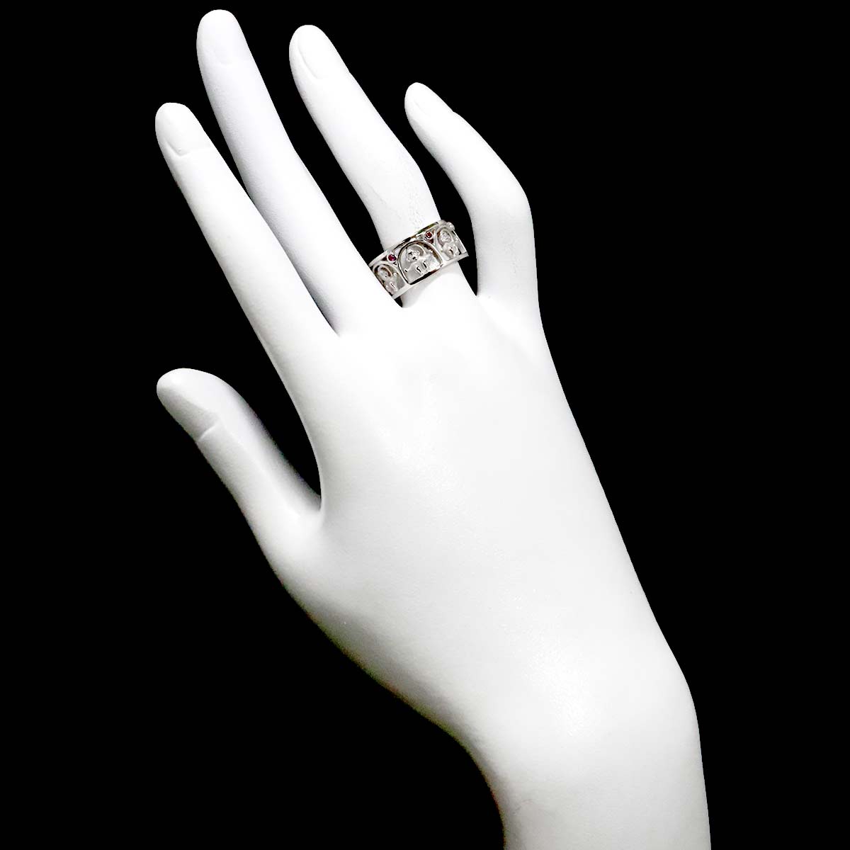 Sapphire 0.025ct Diamond 0.025ct Ring 18K WG 750 size6.75(US)