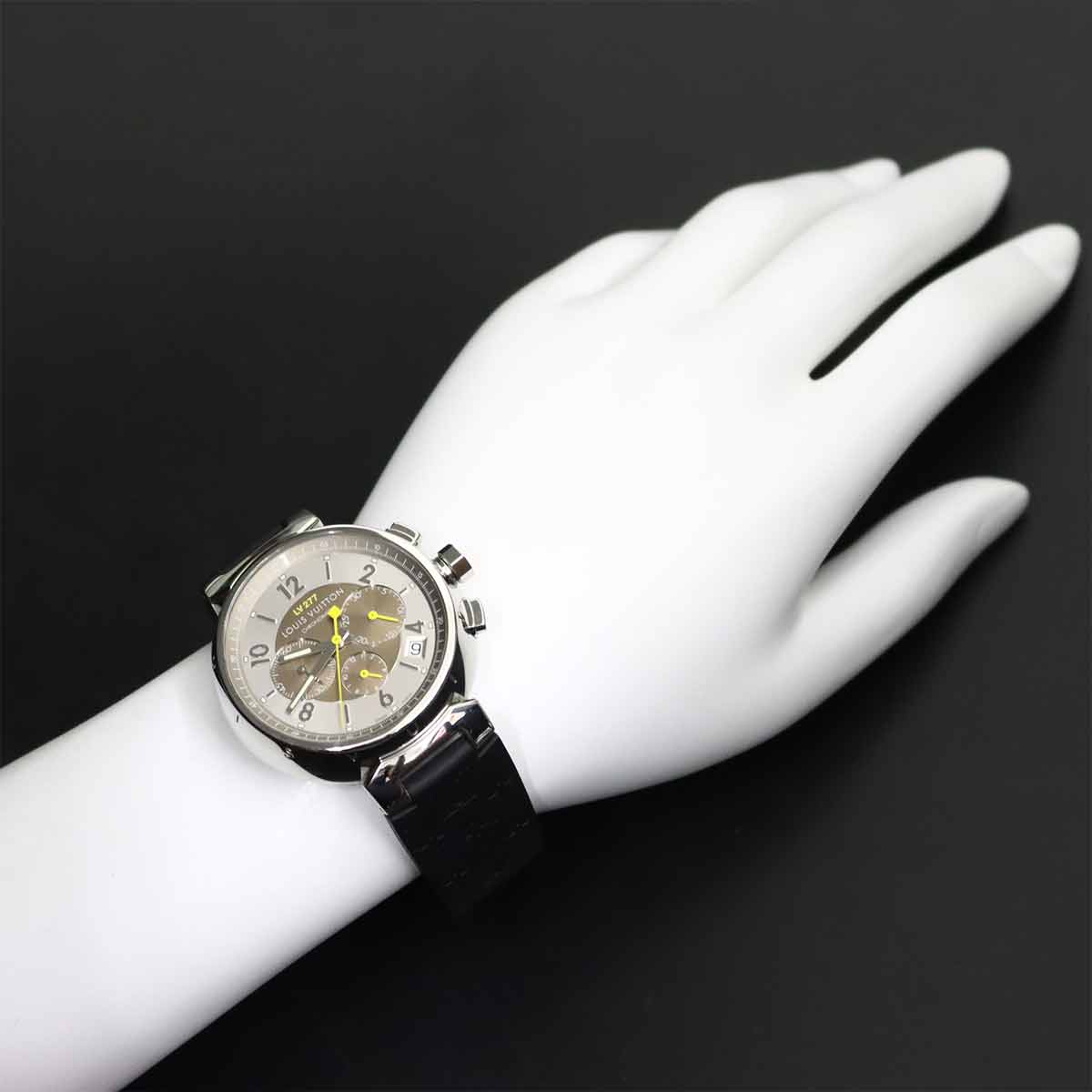 Tambour Chronograph Q112E Automatic Date Silver Dial