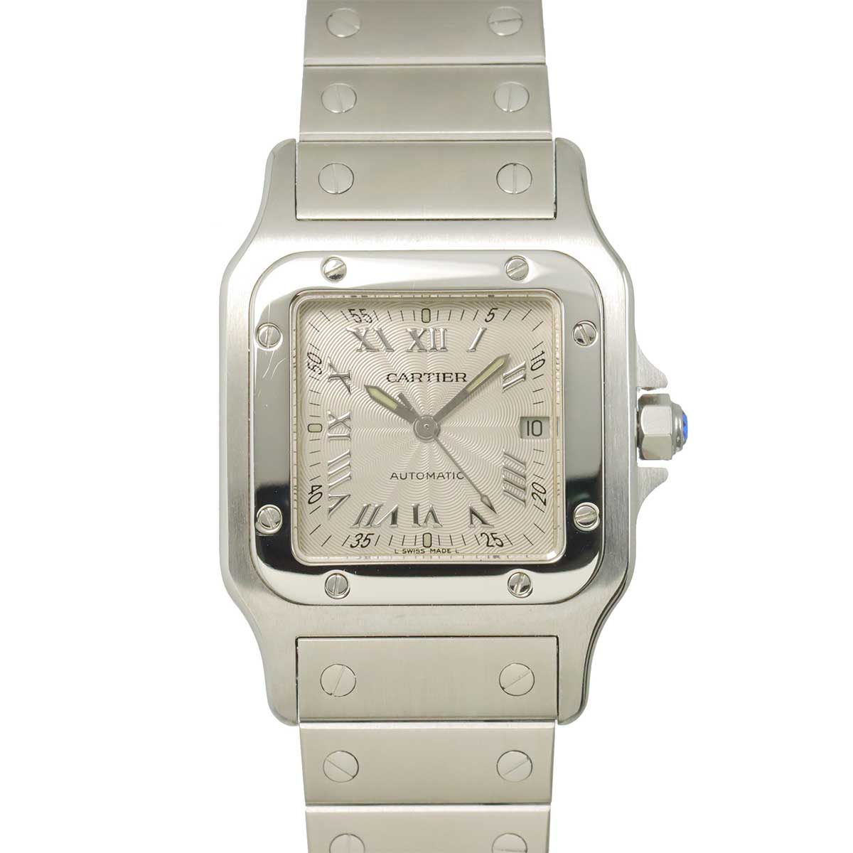 Santos Galbee LM W20040D6 Date Silver Dial Mens Watch