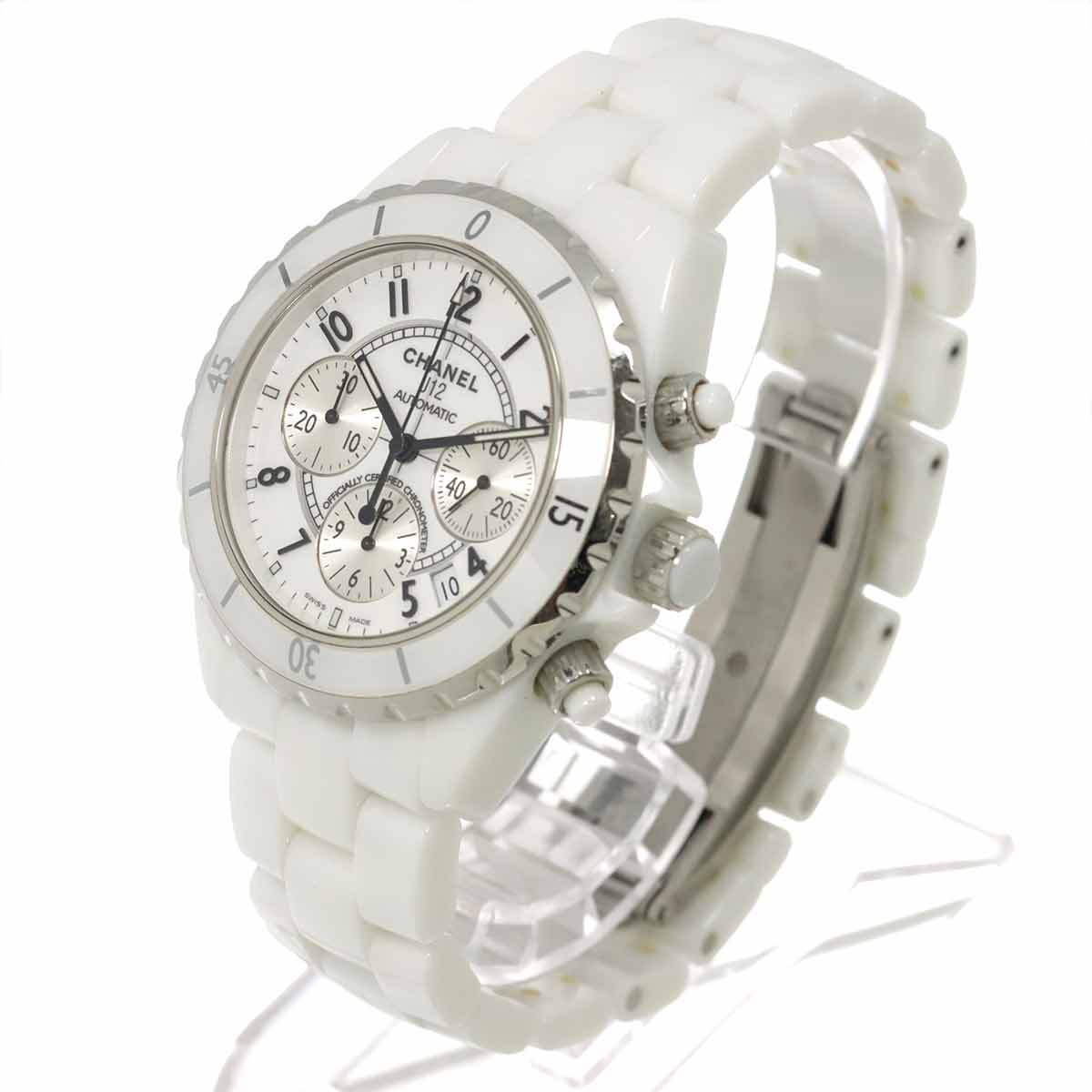 J12 41mm H1007 Chronograph Automatic White Dial Mens Watch
