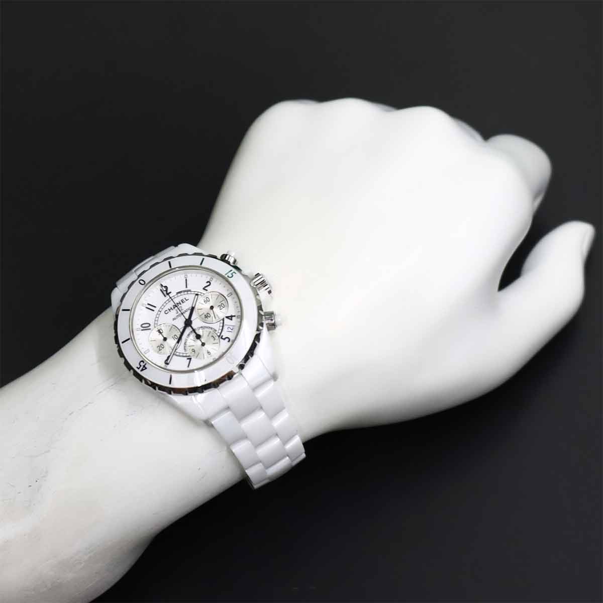 J12 41mm H1007 Chronograph Automatic White Dial Mens Watch